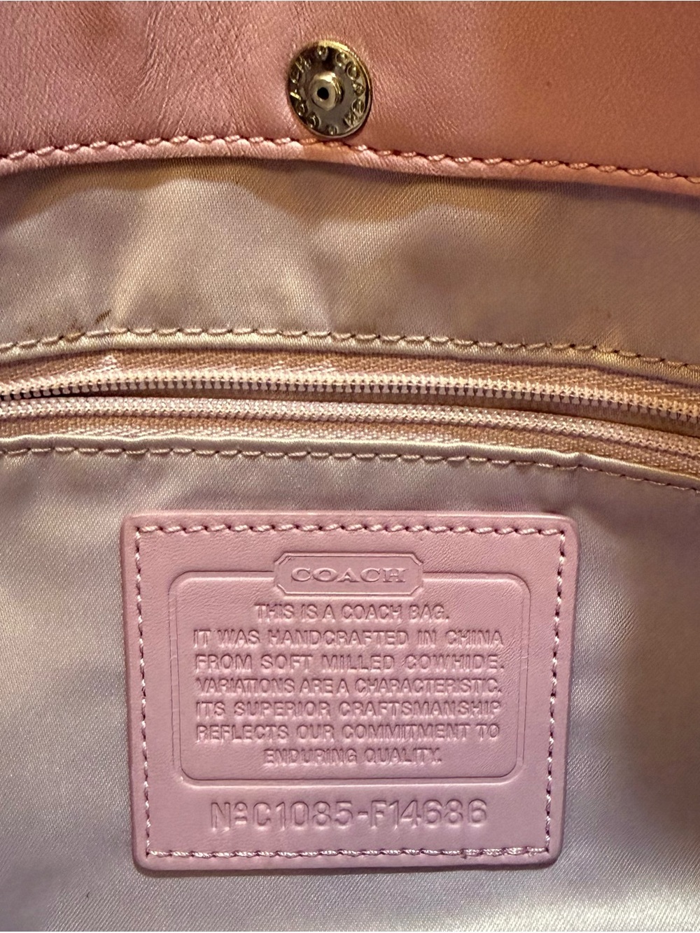 Authentic Coach Penelope Bag Lavender Pebbled Leather w/Silver Hardware Perfect - Picture 7 of 15